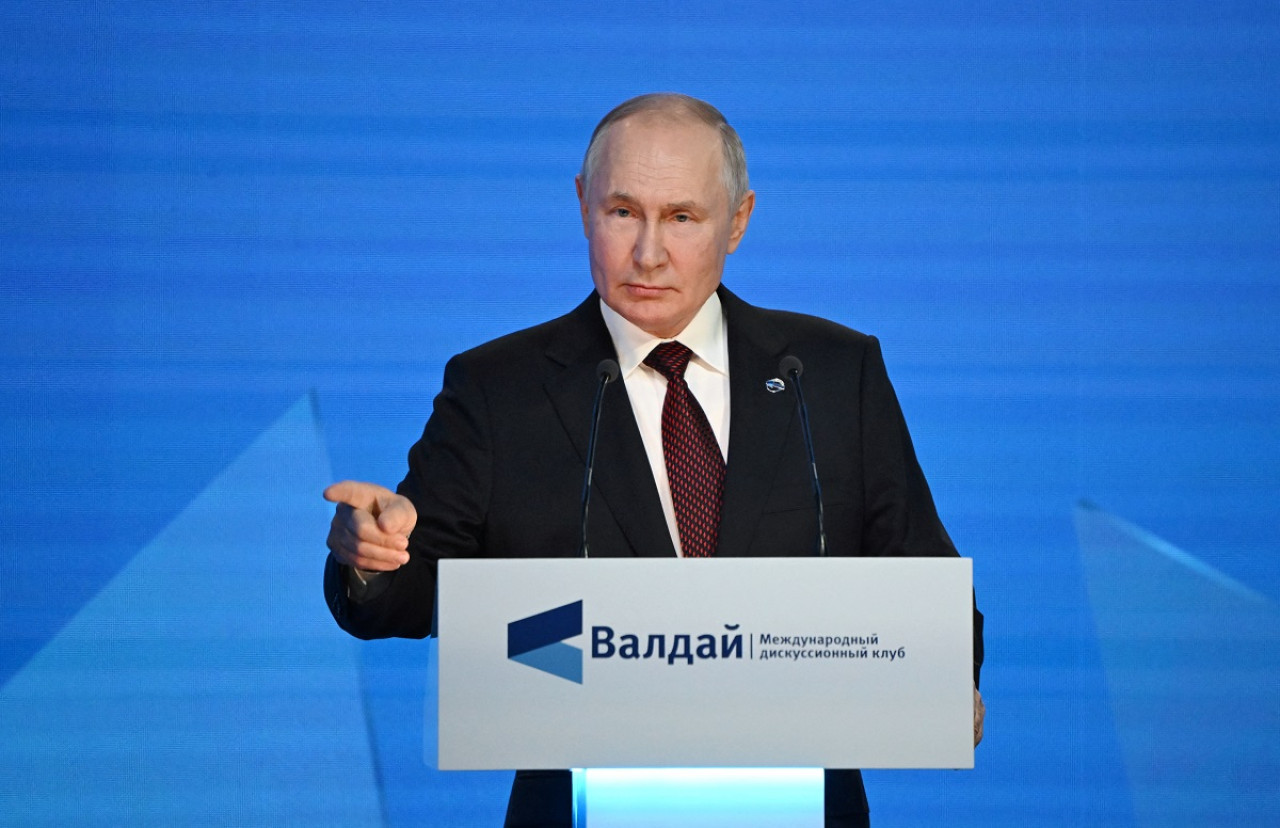 Vladimir Putin en el foro internacional realizado en Valdái. Foto: Reuters.