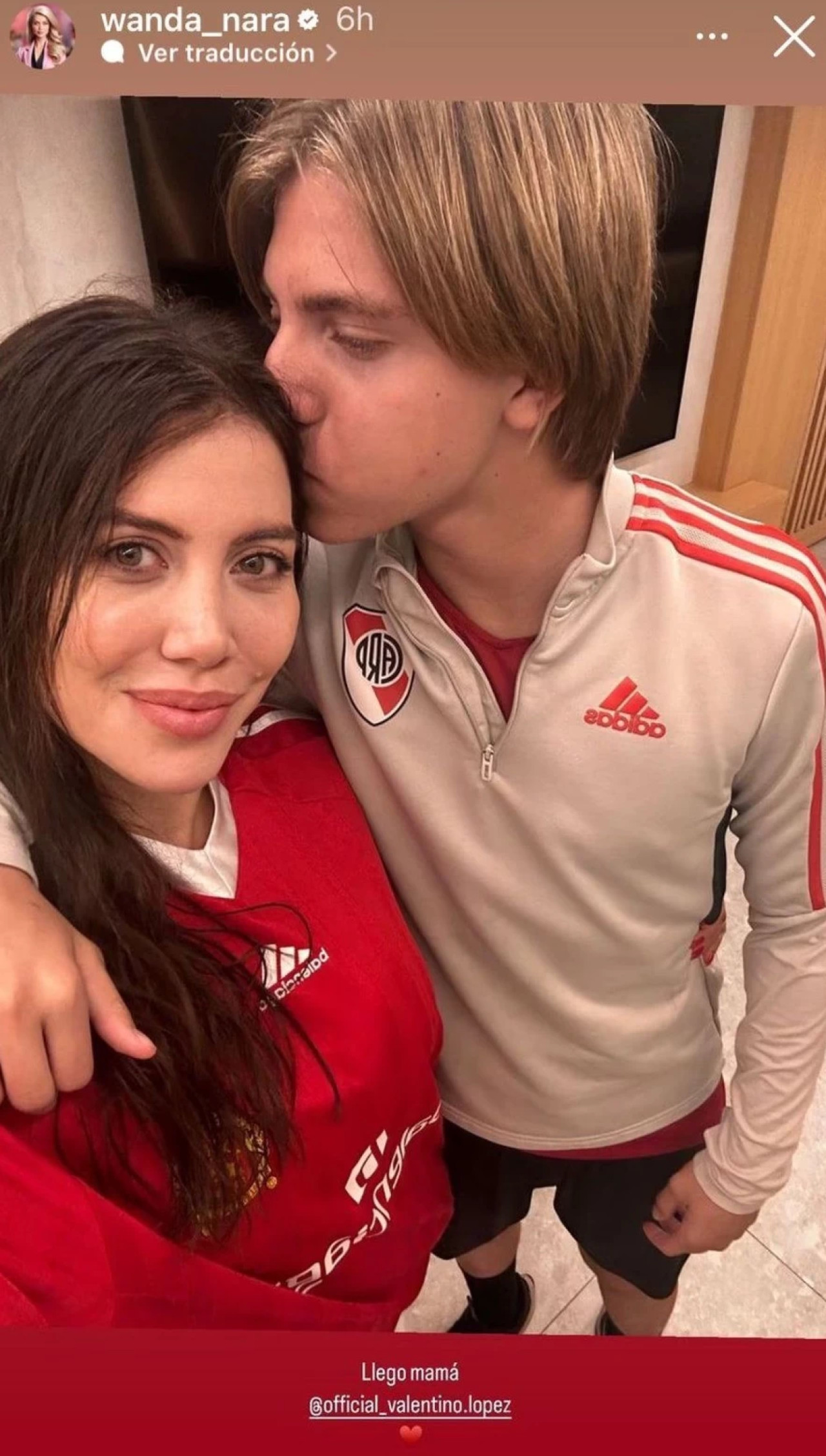 El reencuentro entre Wanda Nara y su hijo Valentino López. Foto: Instagram.