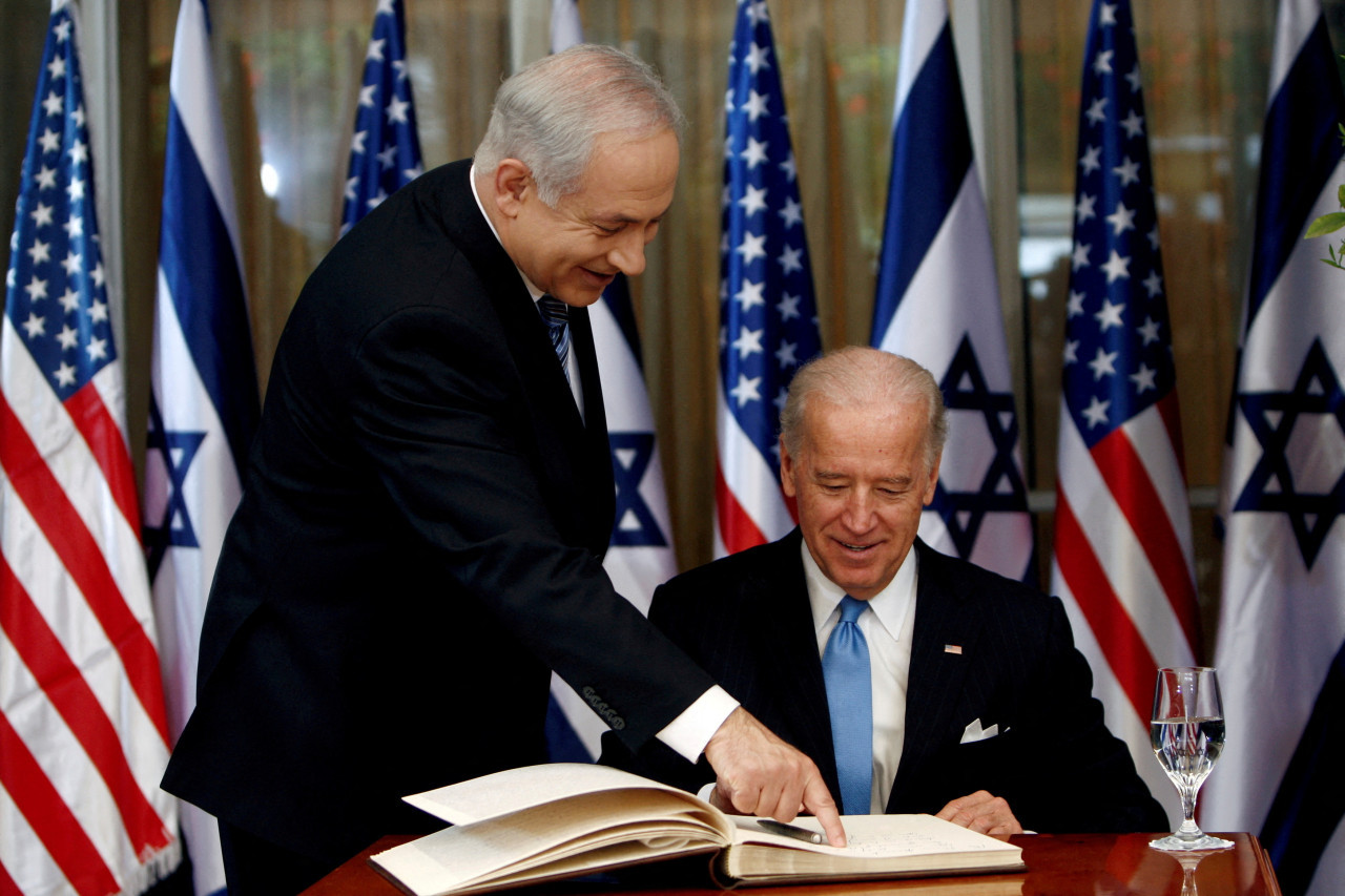 El presidente de EEUU, Joe Biden, y el primer ministro israelí, Benjamín Netanyahu. Foto: Reuters.