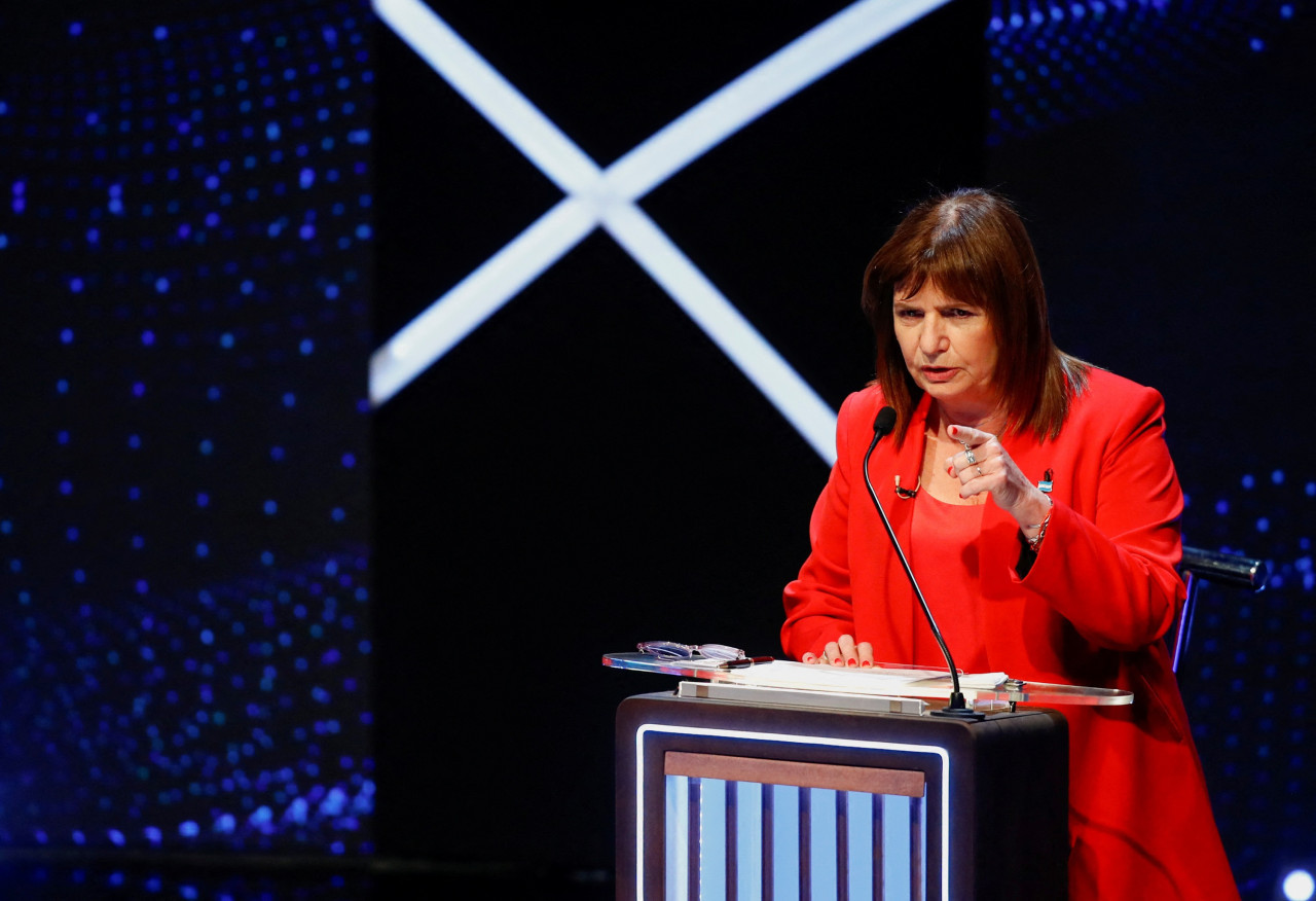 Patricia Bullrich en el debate presidencial. Foto: NA.