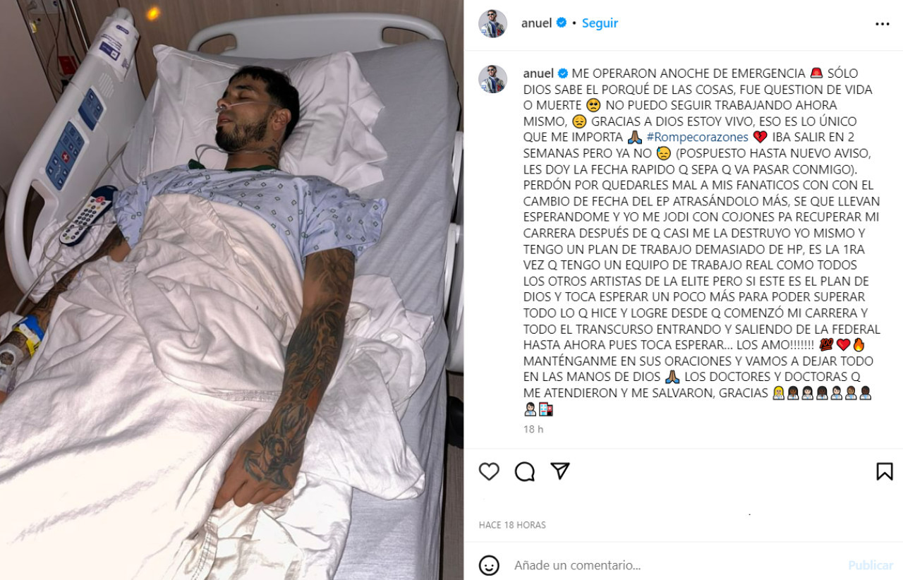 El desgarrador posteo de Anuel. Foto: Instagram.