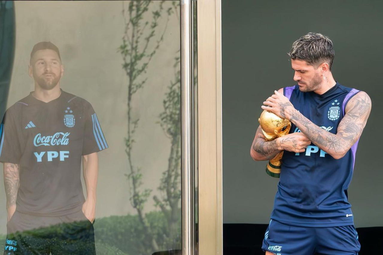 La divertida foto de Lionel Messi y Rodrigo de Paul. Foto: Instagram.