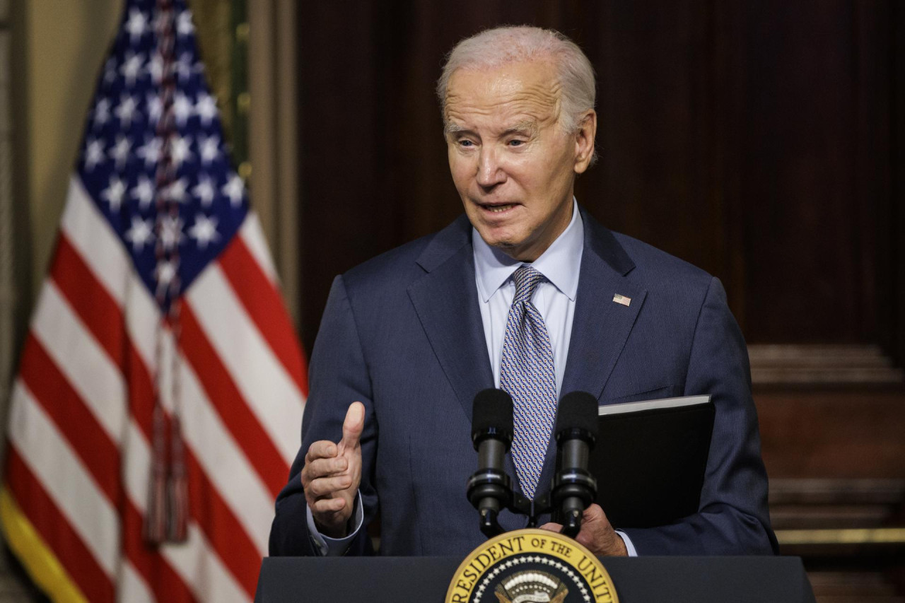 Joe Biden ante líderes de la comunidad judía por el conflicto en Israel. Foto: EFE.