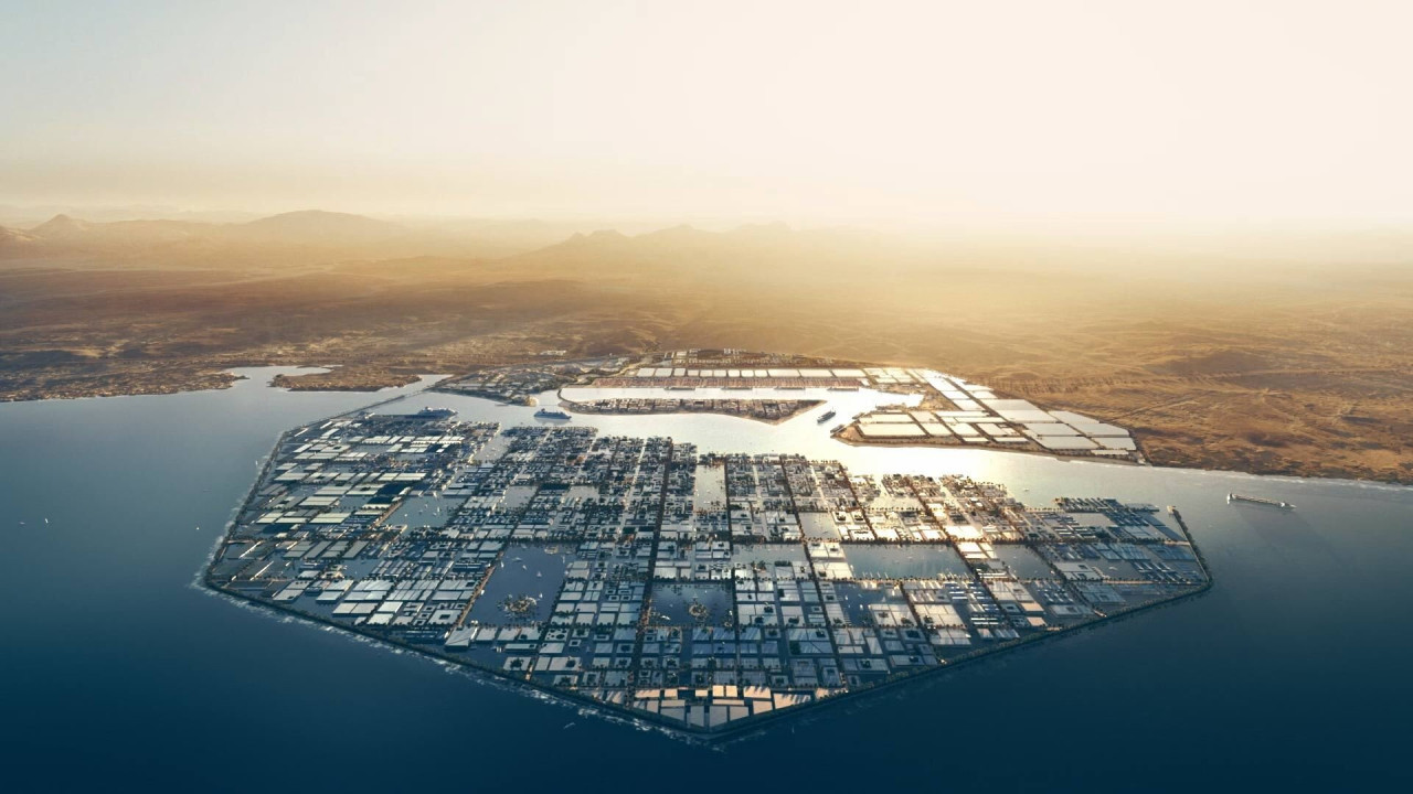 The Line, la ciudad del futuro en Arabia Saudita. Foto: Twitter