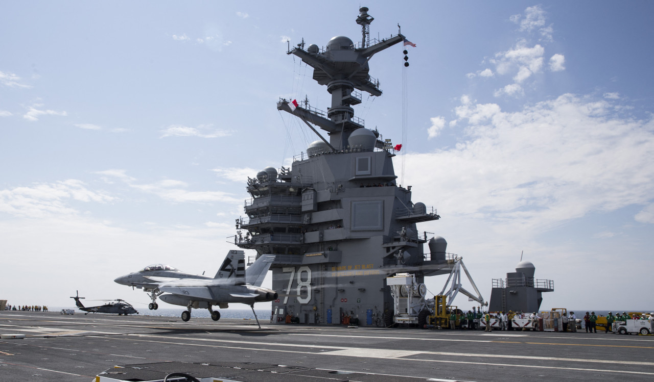 El USS Gerald R. Ford fue enviado por EEUU a a Israel. Foto: Reuters.