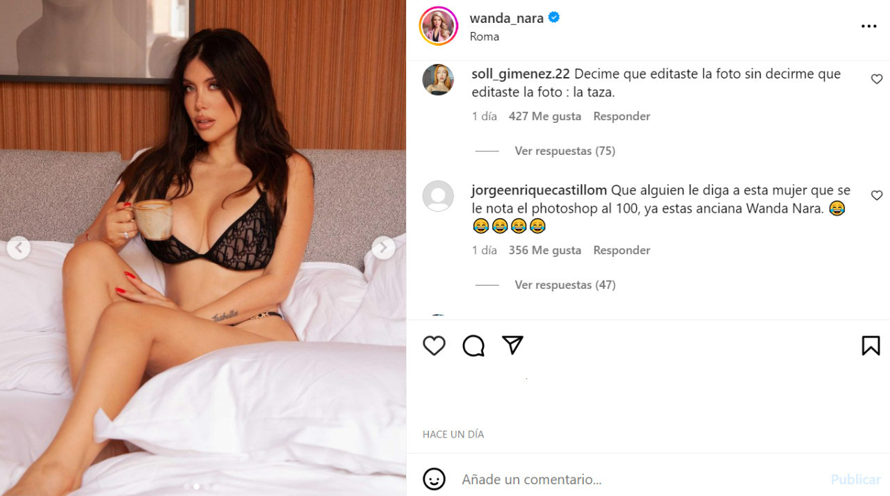 Las críticas que recibió Wanda Nara. Foto: Instagram.