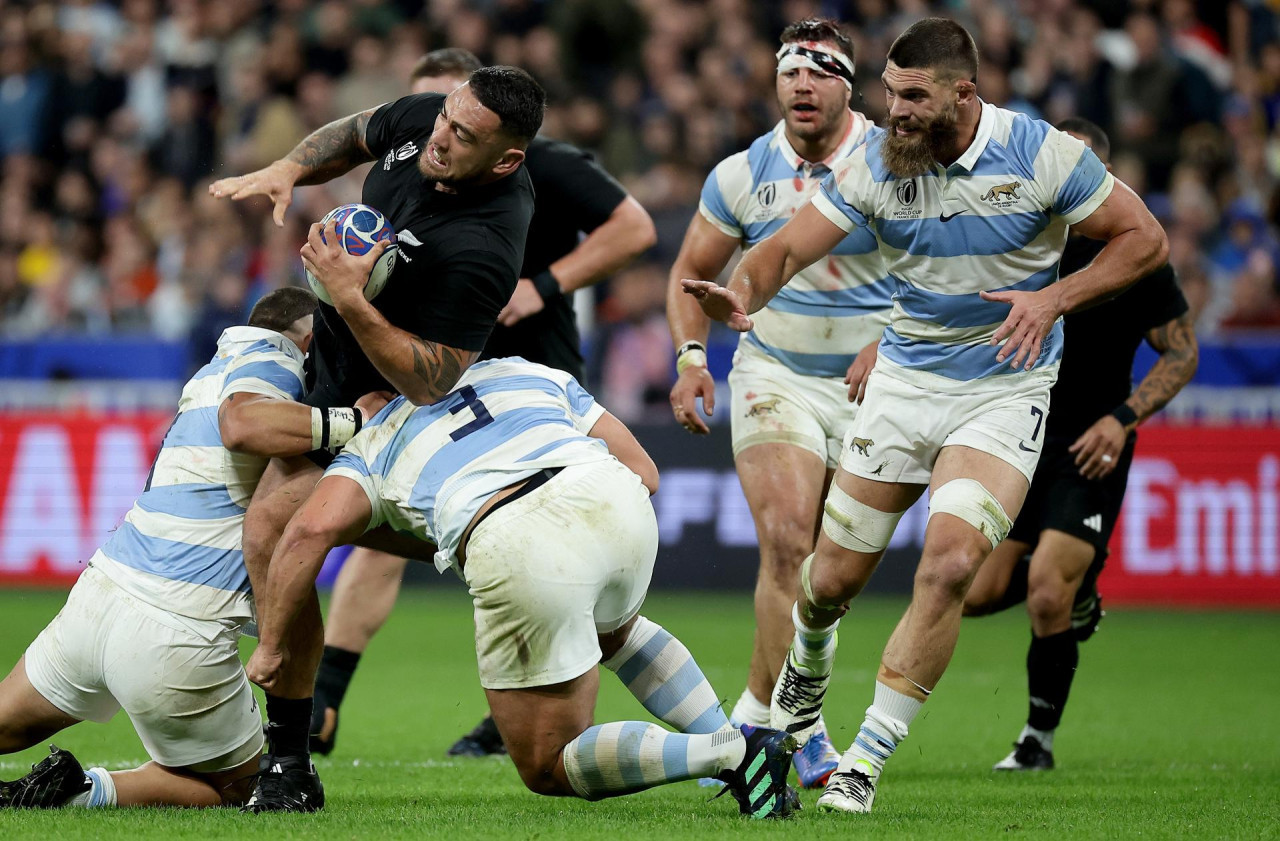 All Blacks vs Los Pumas, Mundial de Rugby. Foto: EFE