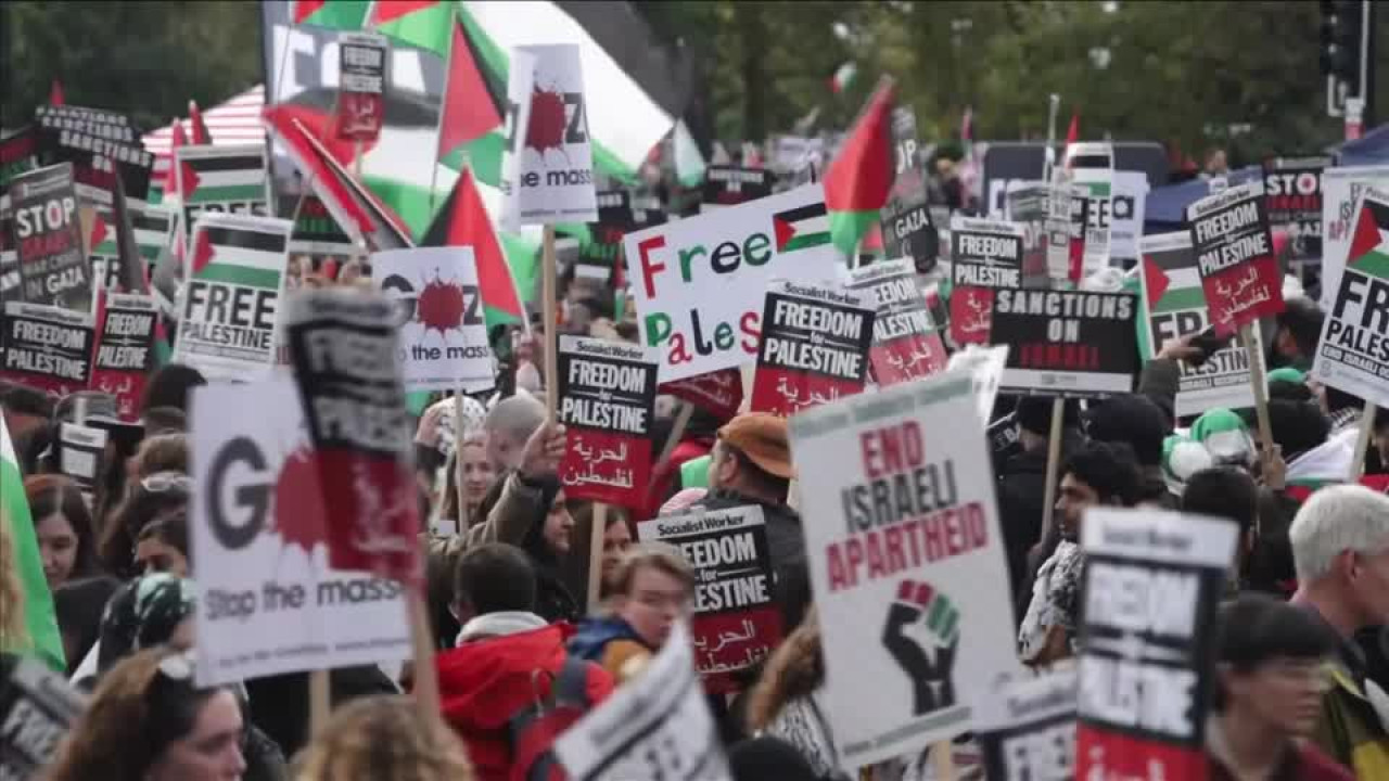 Marcha a favor de Palestina en Gran Bretaña. Video: EFE.