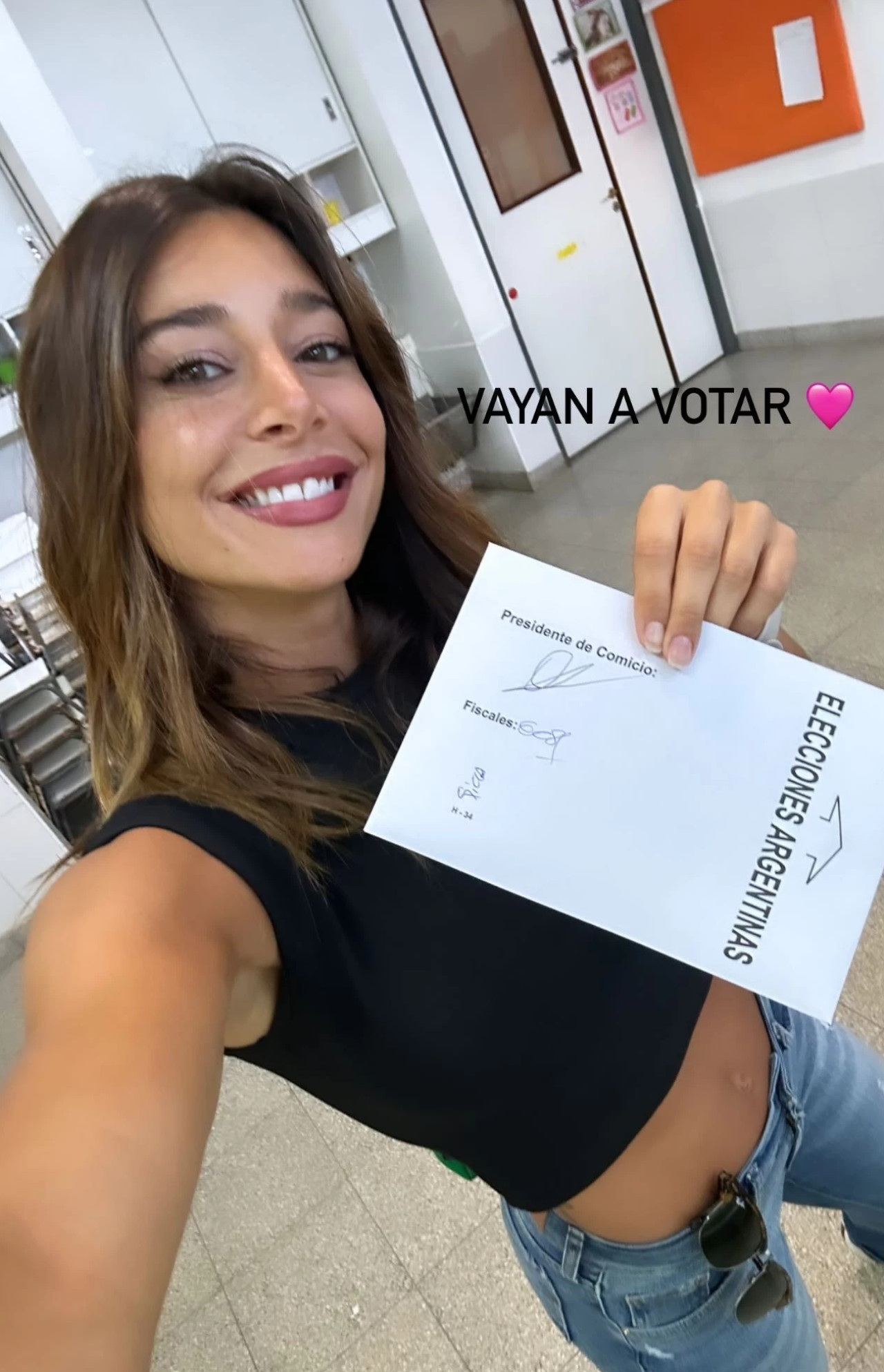 Sol Pérez fue a votar. Foto: NA.