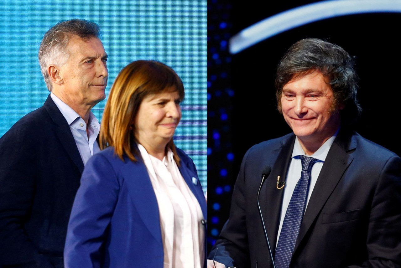 Macri, Bullrich y Mieli. Fotos: NA.