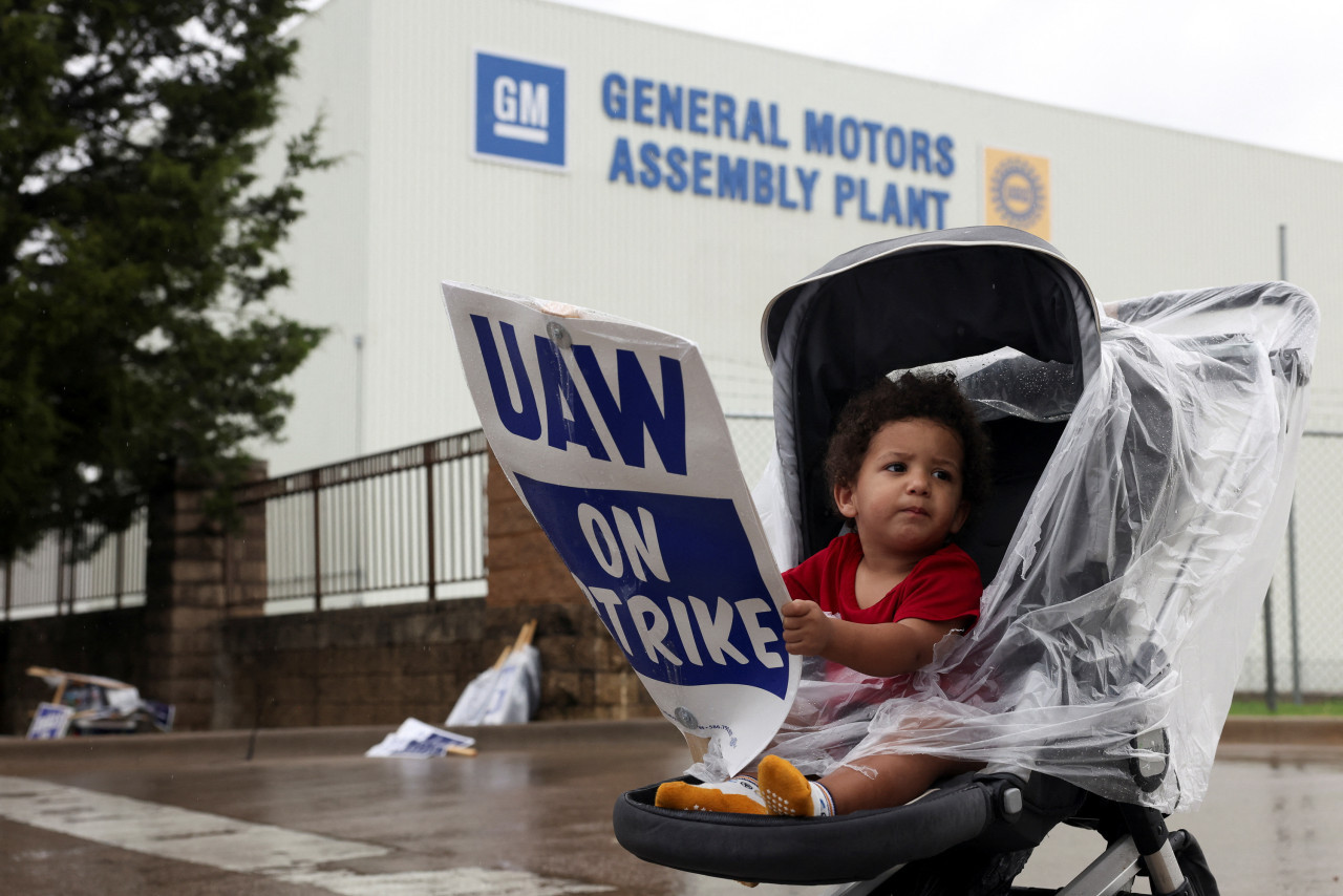 Huelga del sindicato automotor de Estados Unidos. Foto: Reuters.