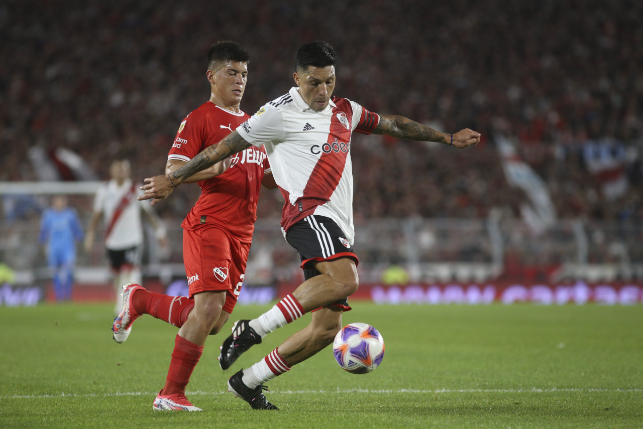 Enzo Pérez; River Plate vs Independiente. Foto: NA.