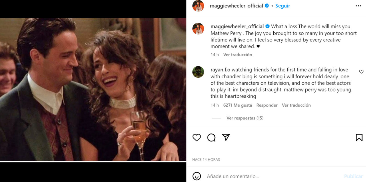 La publicación de Maggie Wheeler. Foto: Instagram.