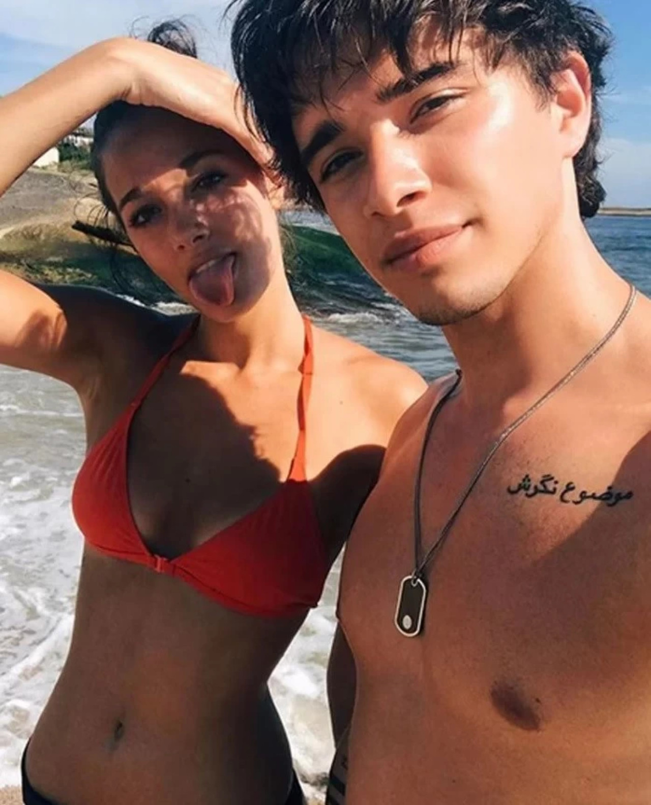 Oriana Sabatini y Julián Serrano cuando eran pareja. Foto: NA.