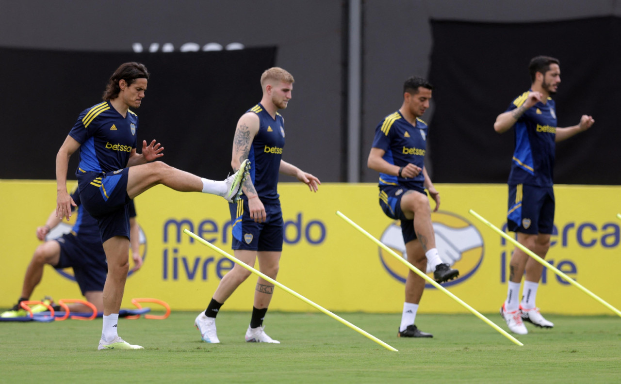 Entrenamiento de Boca en Brasil. Foto: NA