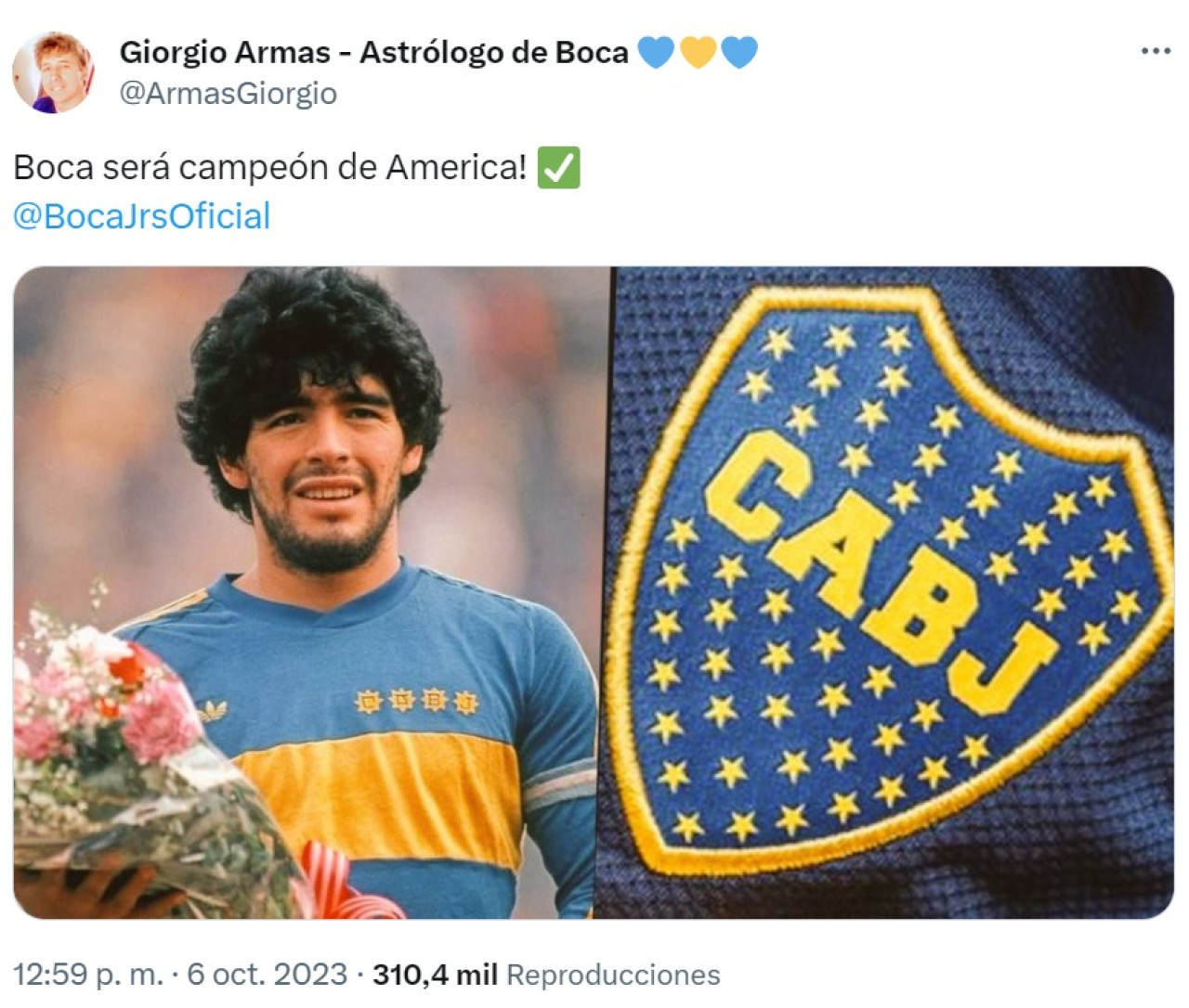 La predicción del astrólogo de Boca. Foto: captura de pantalla