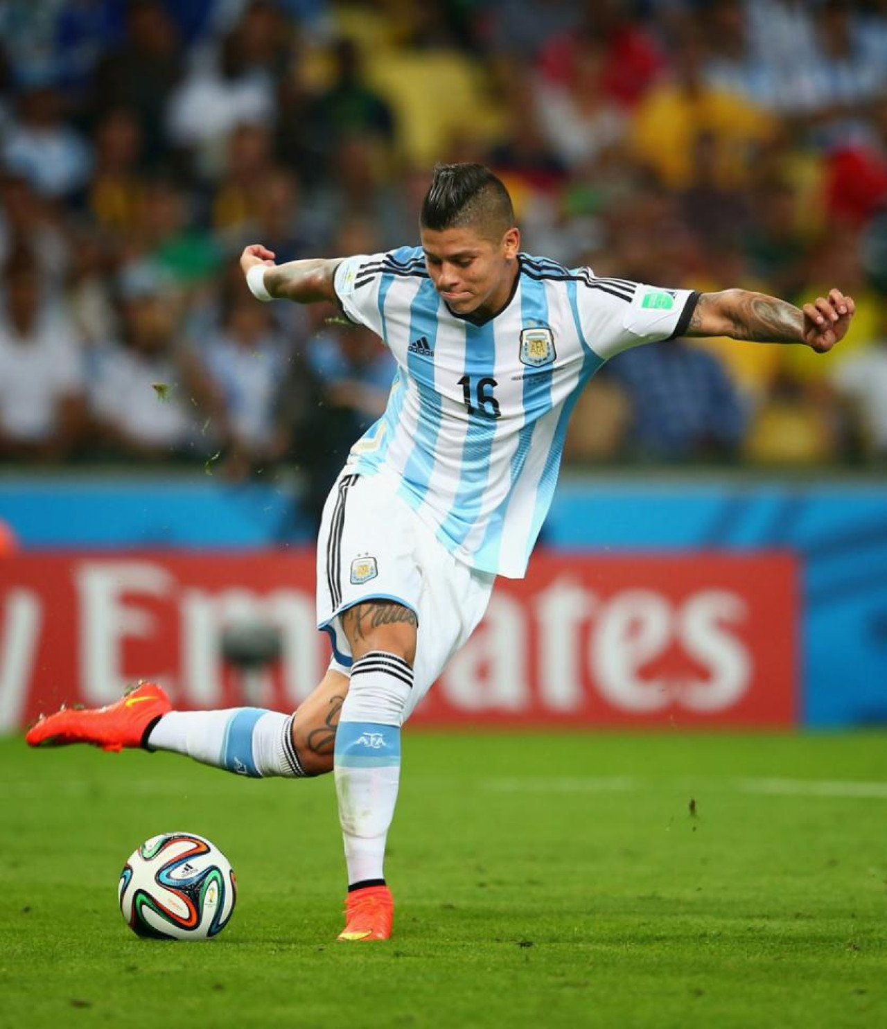 Marcos Rojo en el Mundial 2014.