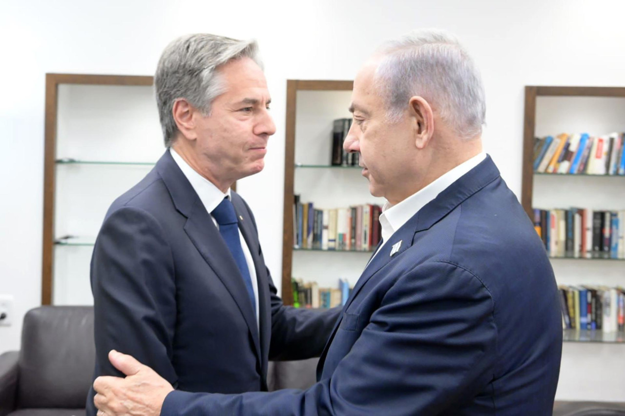 Antony Blinken y Benjamin Netanyahu. Foto: EFE.