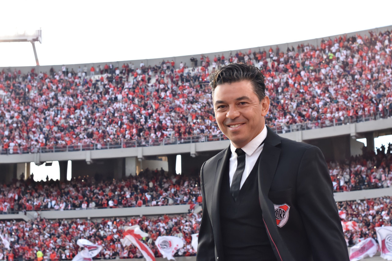 Marcelo Gallardo, director técnico. Foto: EFE