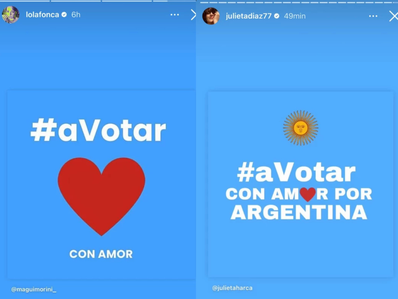 Famosos votando. Foto: Instagram.