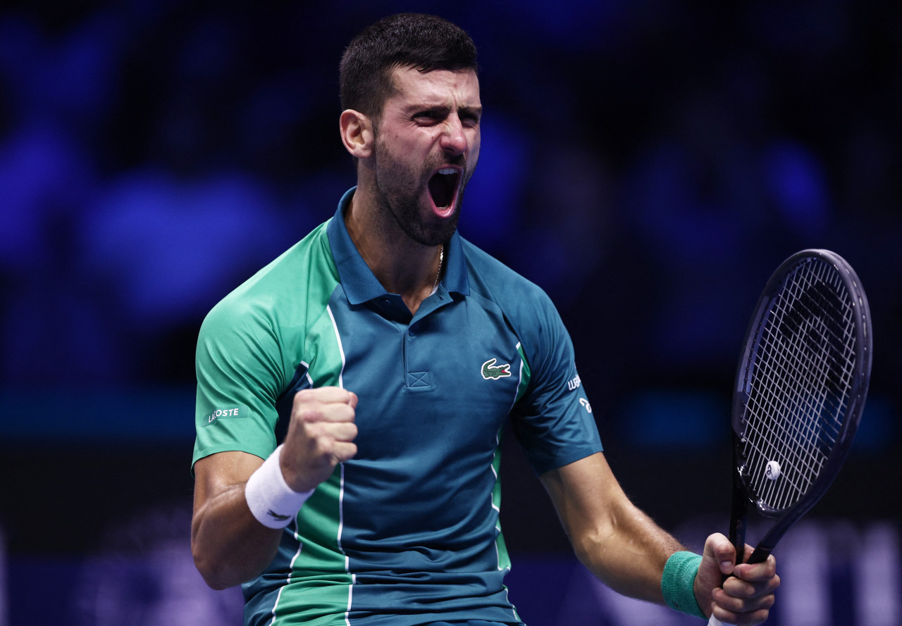 Novak Djokovic en el ATP Finals. Foto: REUTERS.