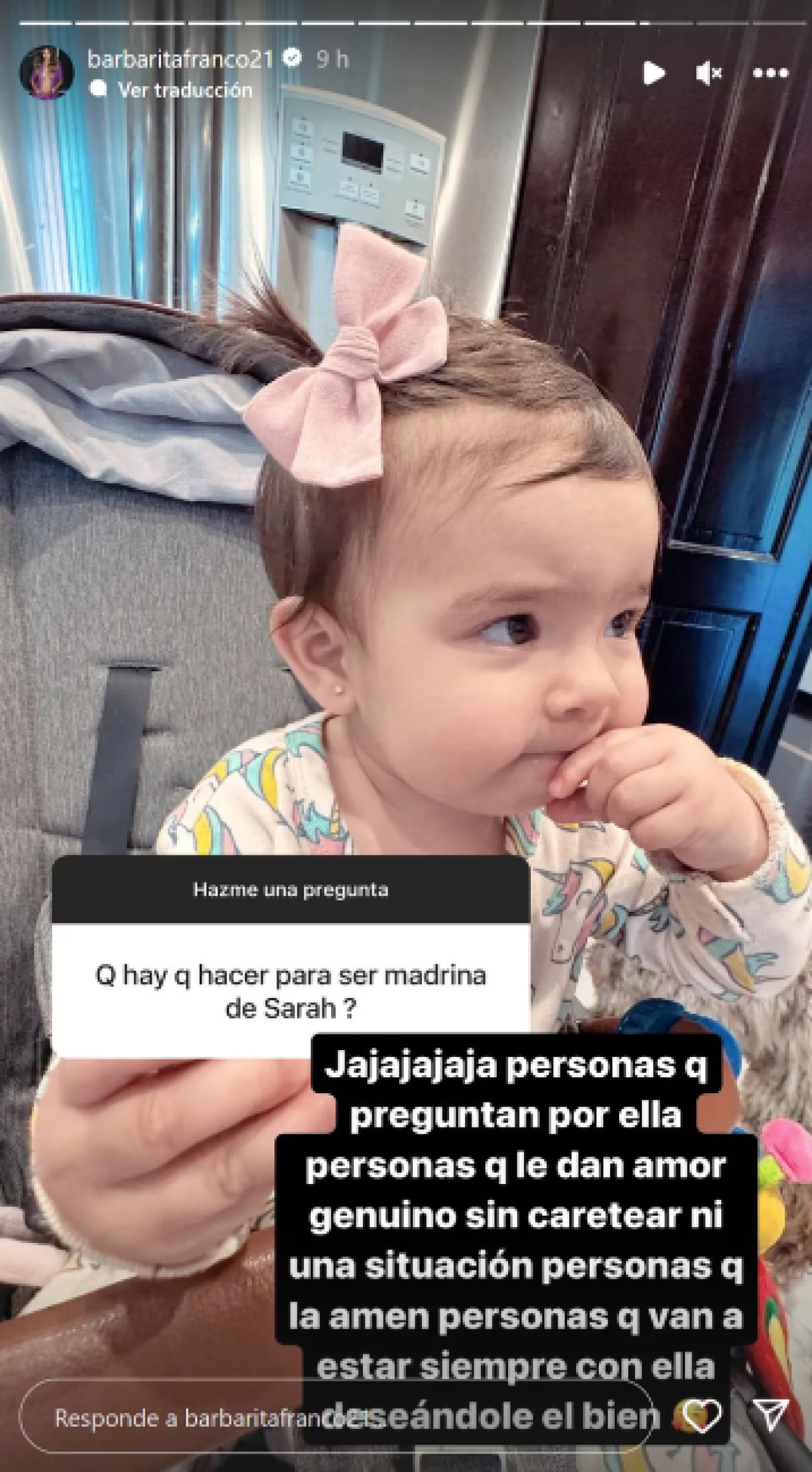 Barby Franco le respondió  a sus seguidores. Foto: Captura de pantalla.