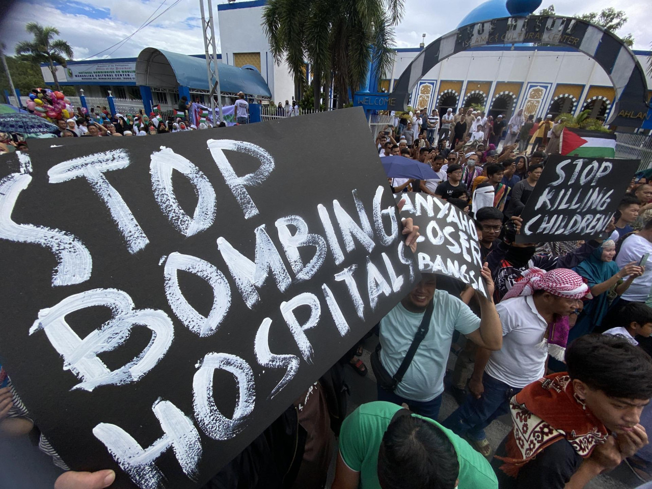 Reclamos a favor de Palestina. Foto: EFE.