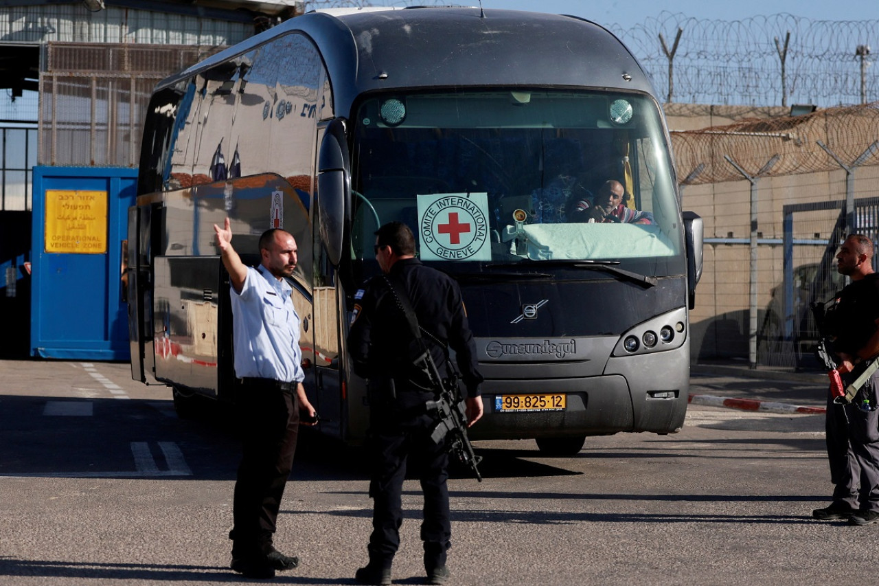 La llegada de los 39 presos palestinos a Ofer. Foto: Reuters.