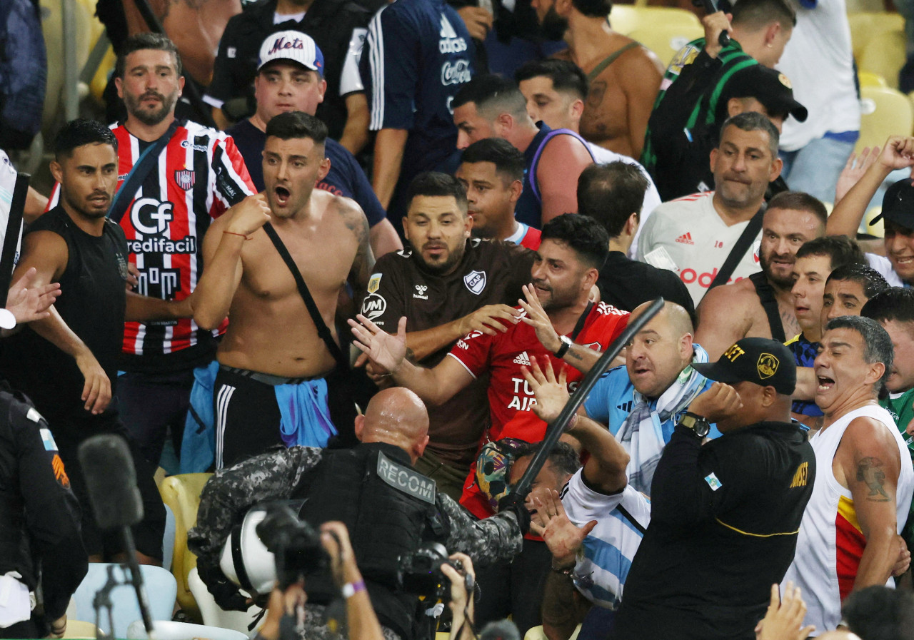 Incidentes en la previa del Brasil-Argentina en el Maracaná. Foto: NA