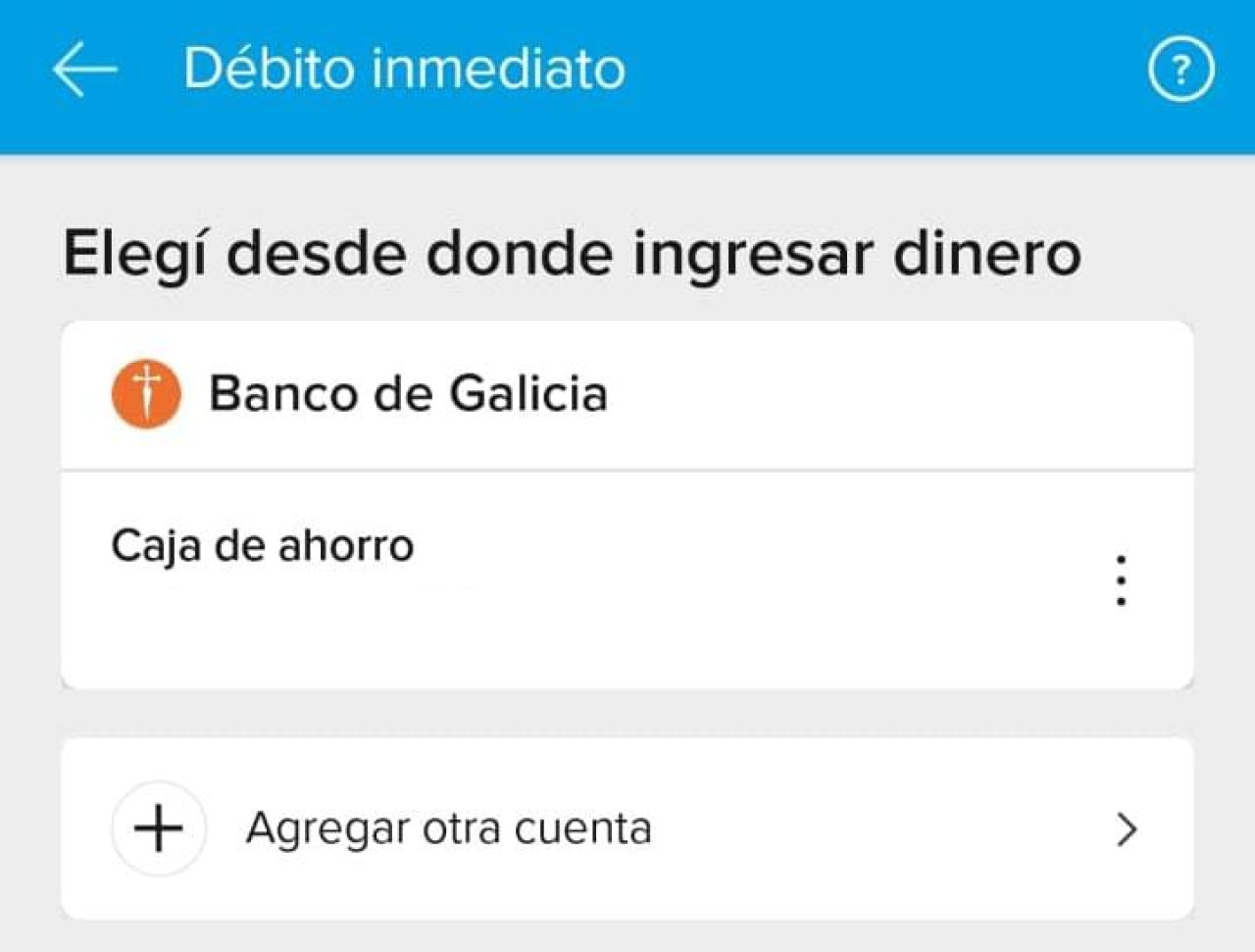 Ingreso de dinero en la app. Foto: Mercado Pago.