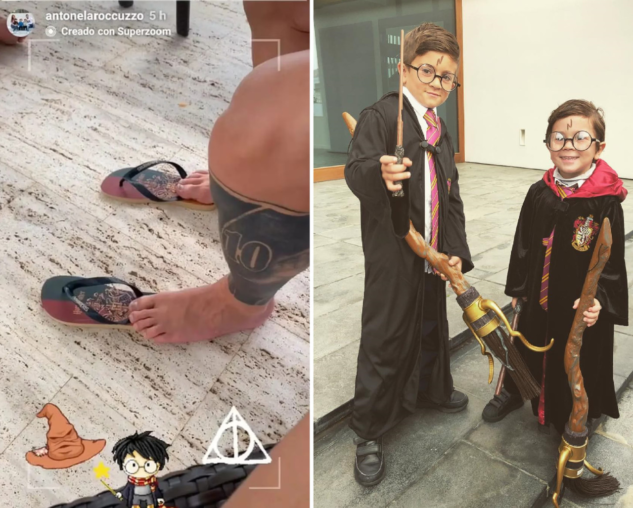 La familia Mess, fan de Harry Potter. Fotos: Instagram @antonelaroccuzzo