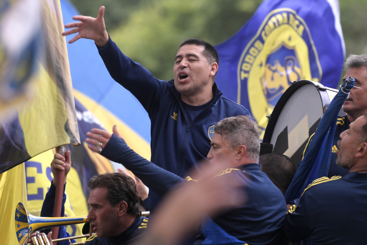 Juan Román Riquelme en la convocatoria de los hinchas de Boca. Foto: Télam