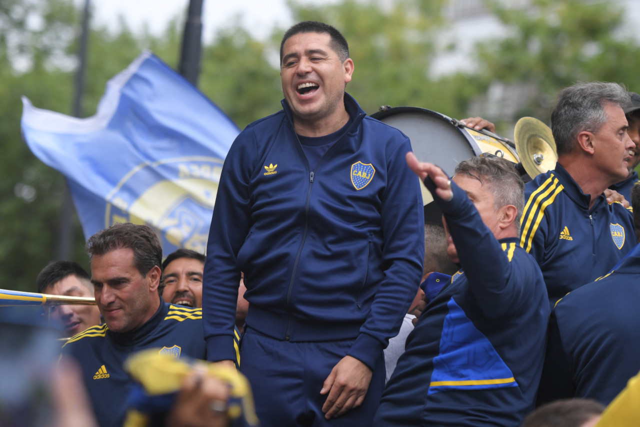 Juan Román Riquelme en la convocatoria de los hinchas de Boca. Foto: Télam