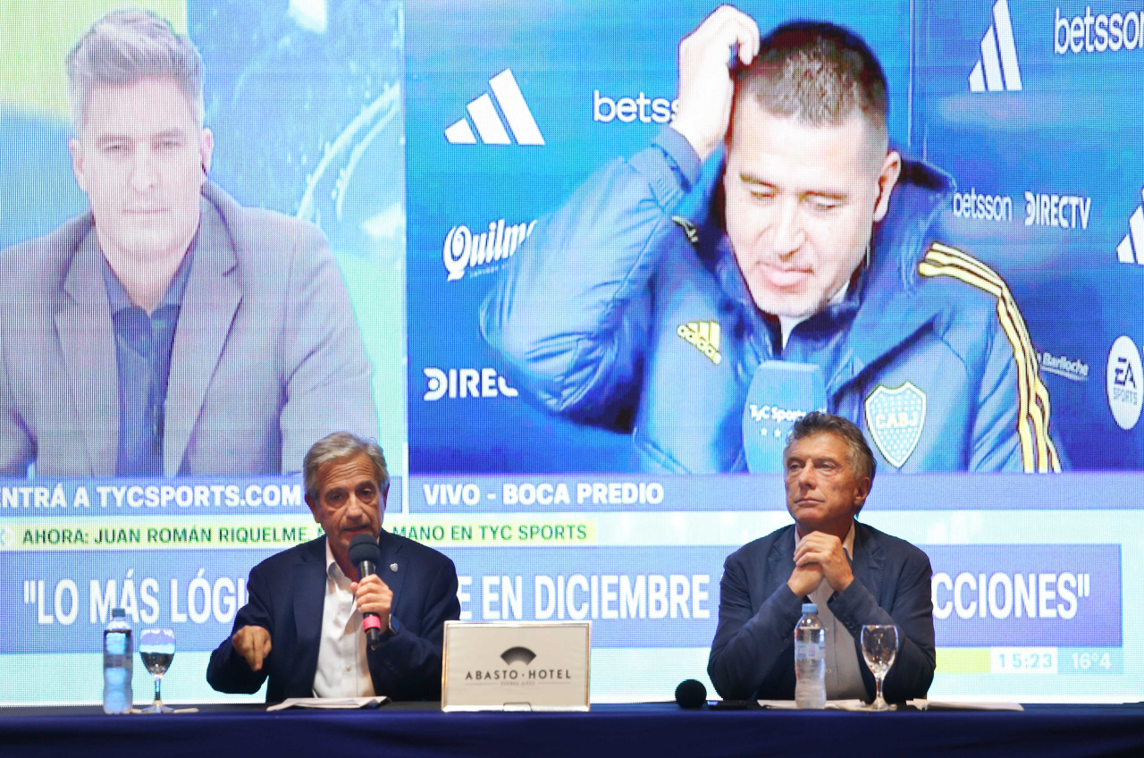 Conferencia de prensa de Mauricio Macri y Andrés Ibarra. Foto: NA.