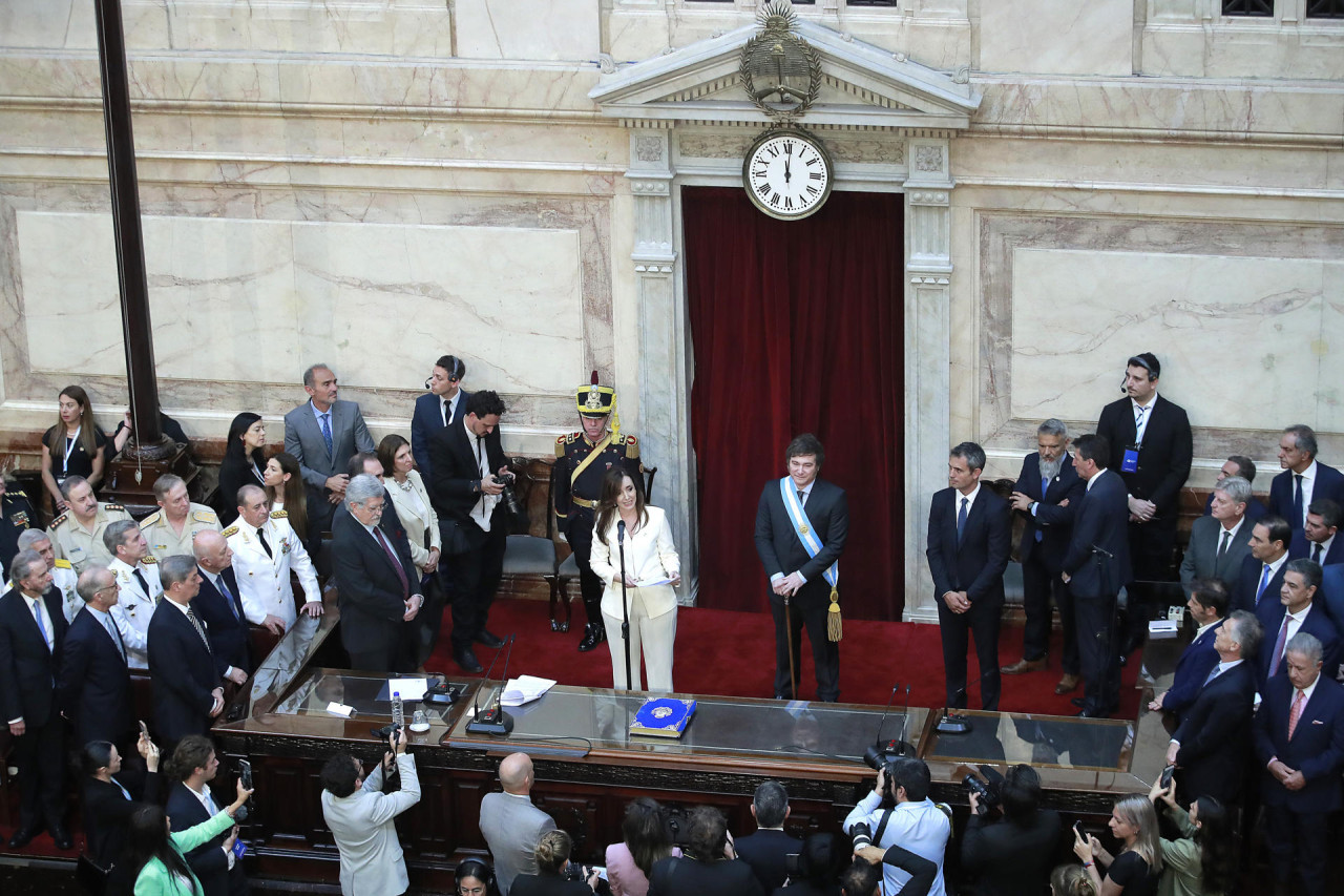 Asunción de Javier Milei. Foto: EFE.