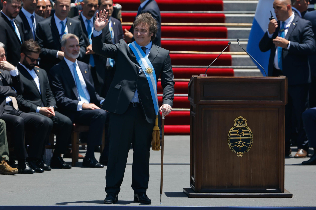 Asunción de Javier Milei. Foto: EFE.