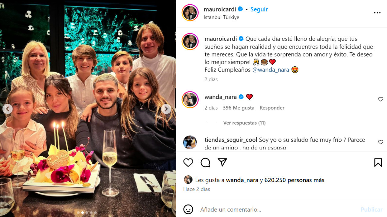 El posteo de Mauro Icardi. Foto: Instagram.