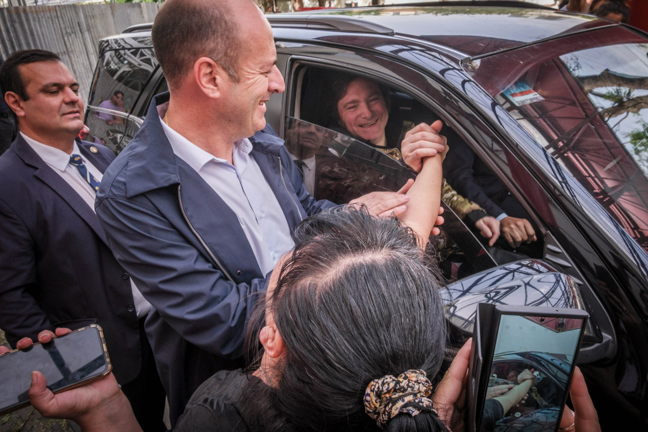 Javier Milei en Bahía Blanca. Foto: Télam