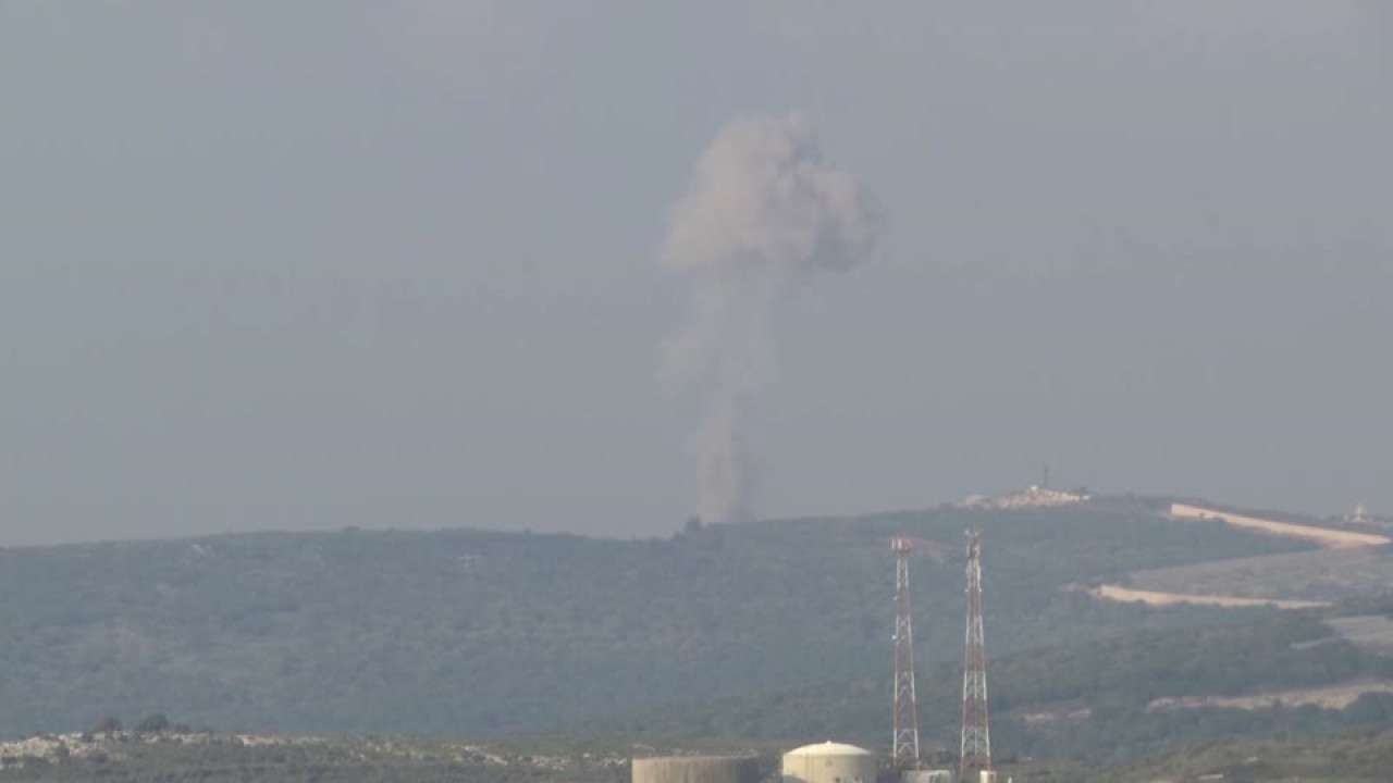 La explosión causada por el bombardeo de Hezbollah. Foto: Reuters