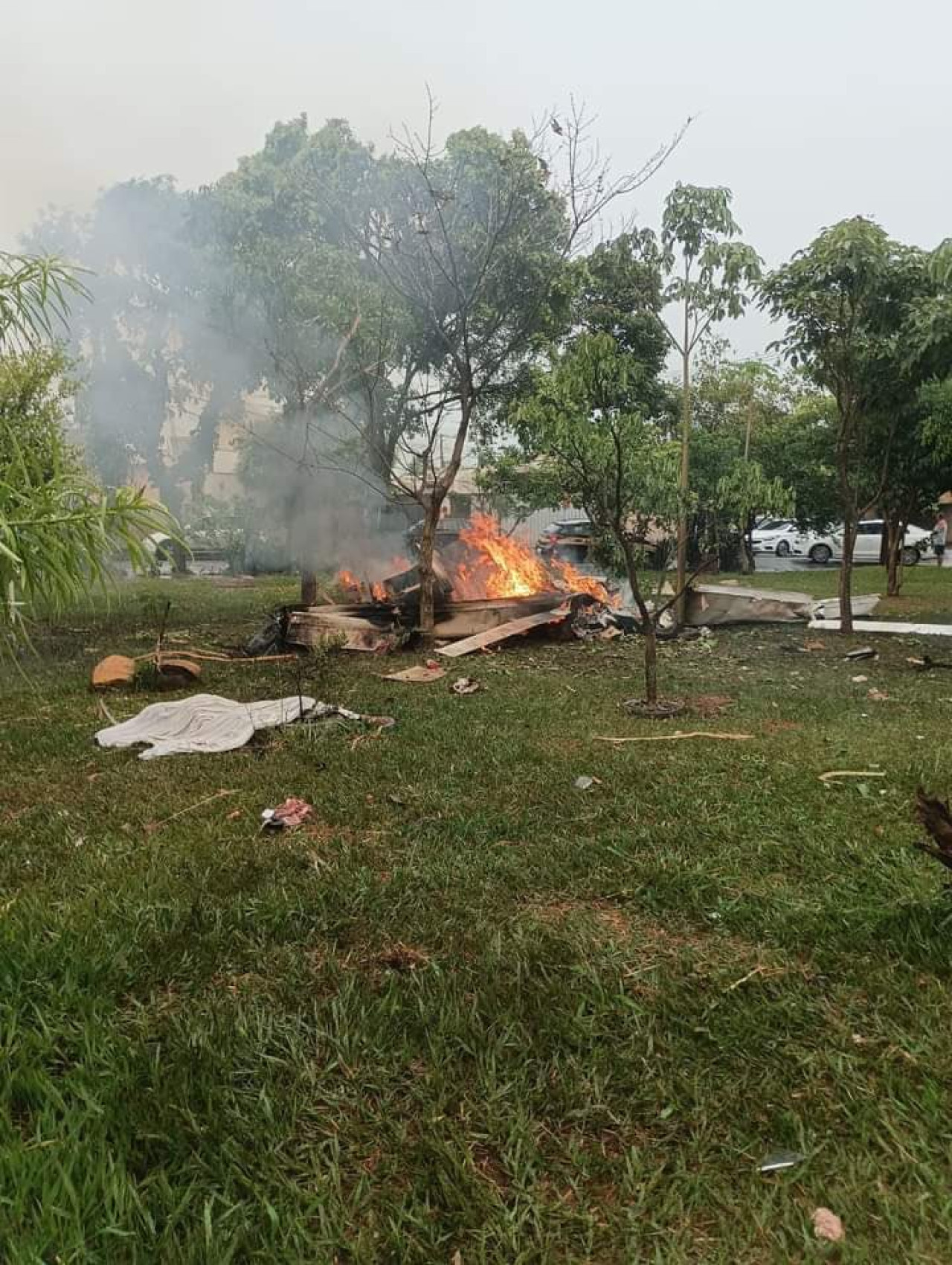 Accidente en Brasil con una avioneta. Foto: X.