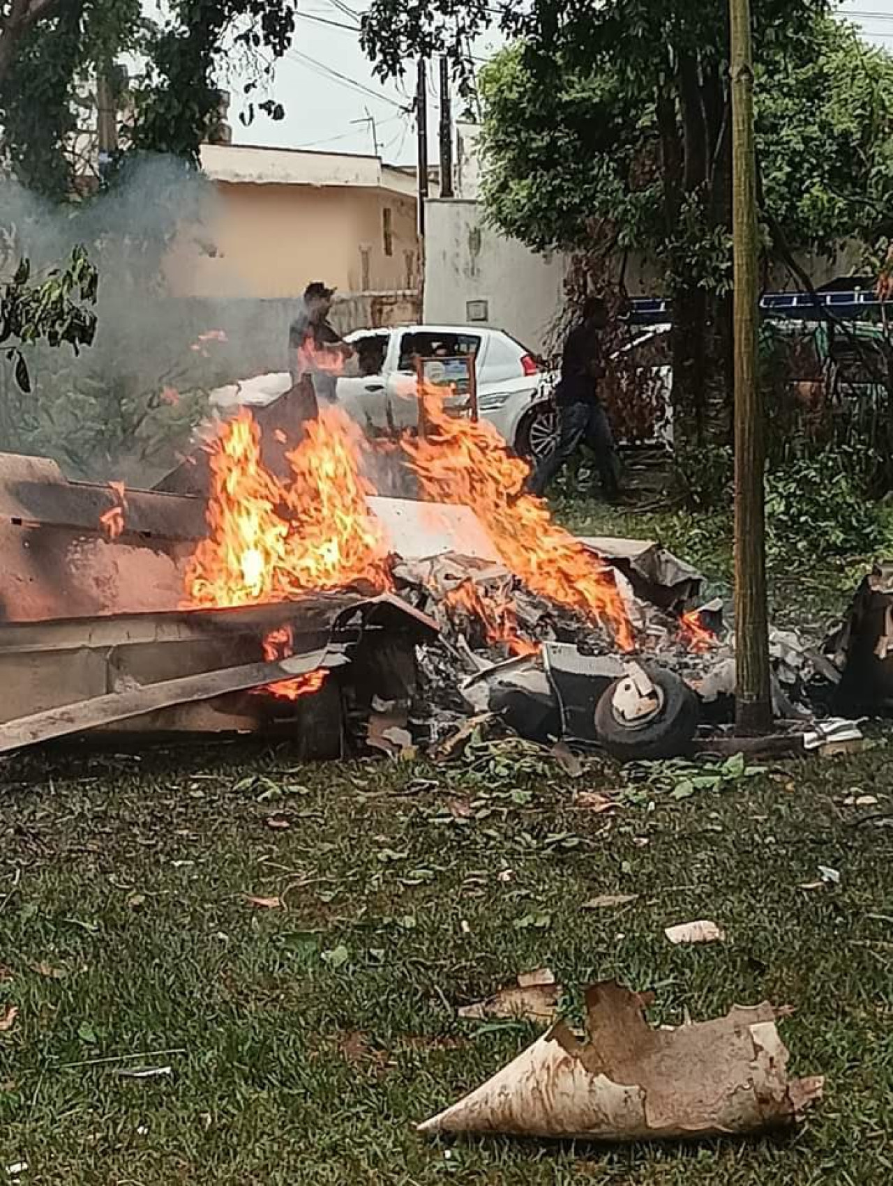 Accidente en Brasil con una avioneta. Foto: X.