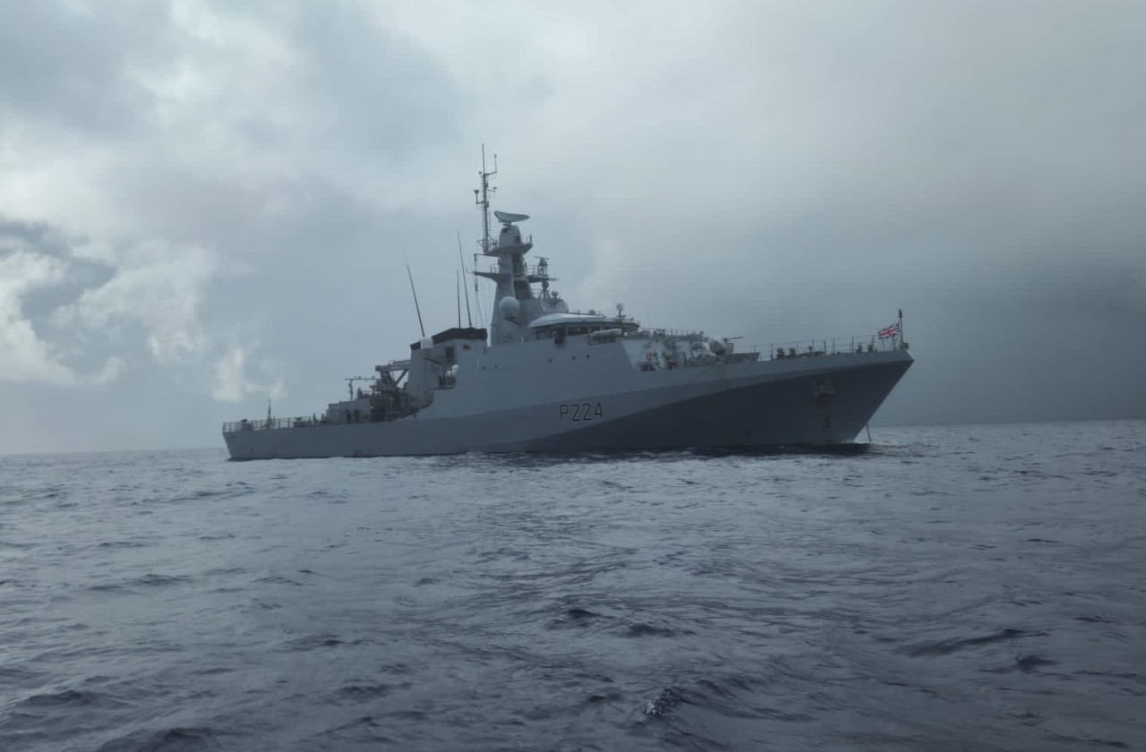 El buque de guerra HMS Trent de Reino Unido. Foto: X @HMS Trent