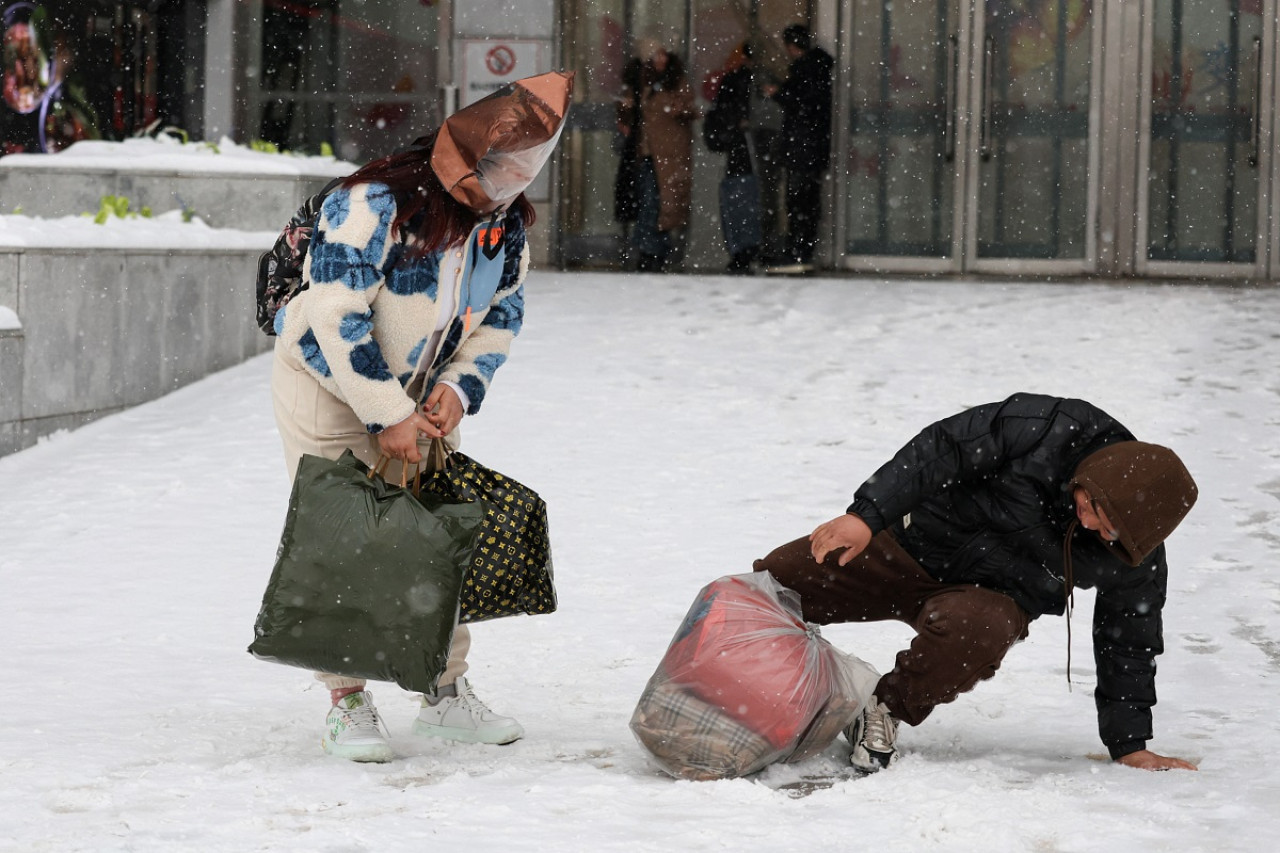 Histórica ola de bajas temperaturas en Pekín. Foto: Reuters.