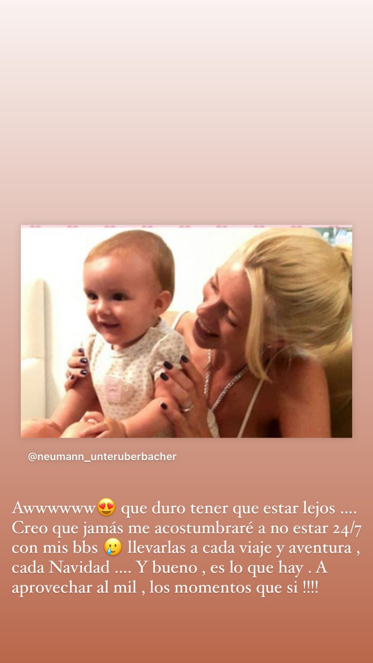 Las historias de Nicole Neumann. Foto: Instagram.