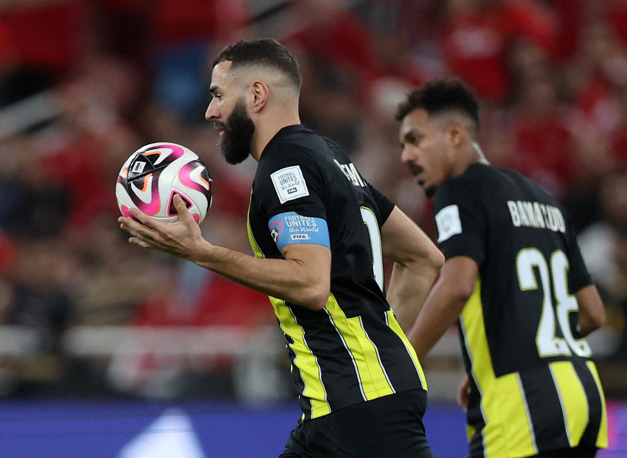 Karim Benzema en el Al Ittihad. Foto: REUTERS.