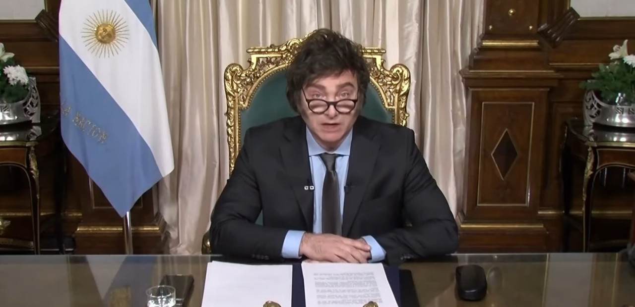 Mensaje de fin de año de Javier Milei. Foto: captura de video