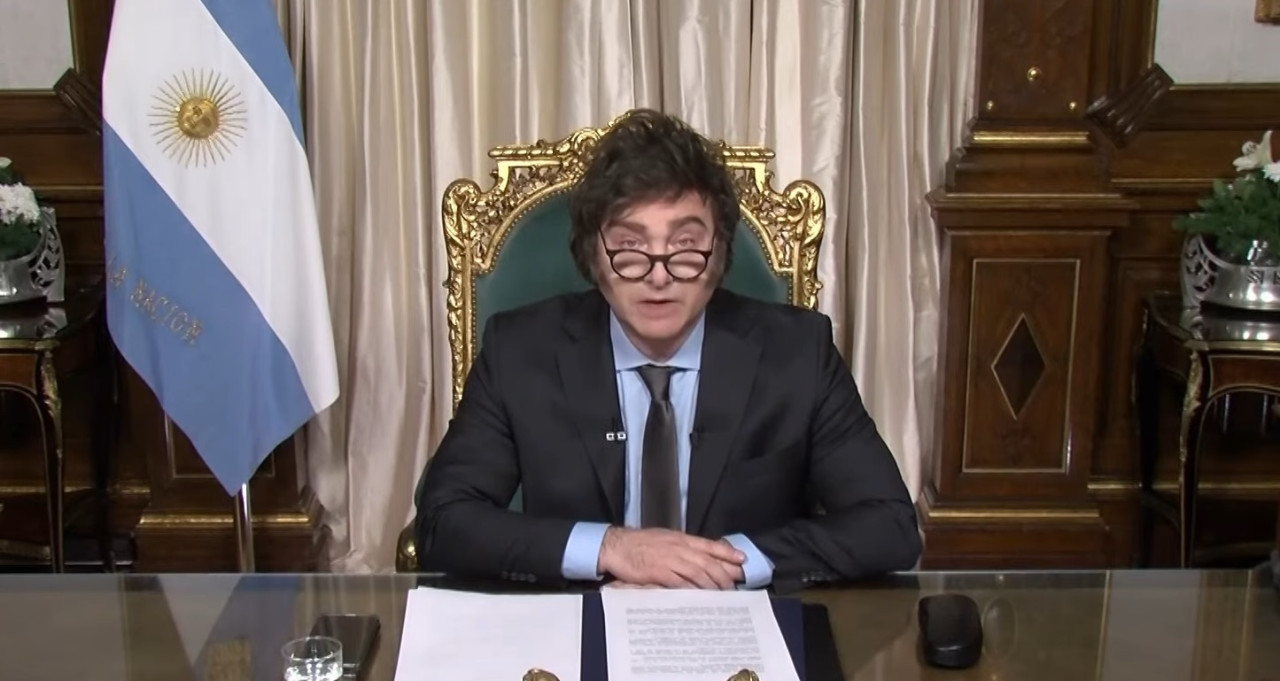 Mensaje de fin de año de Javier Milei. Foto: captura de video