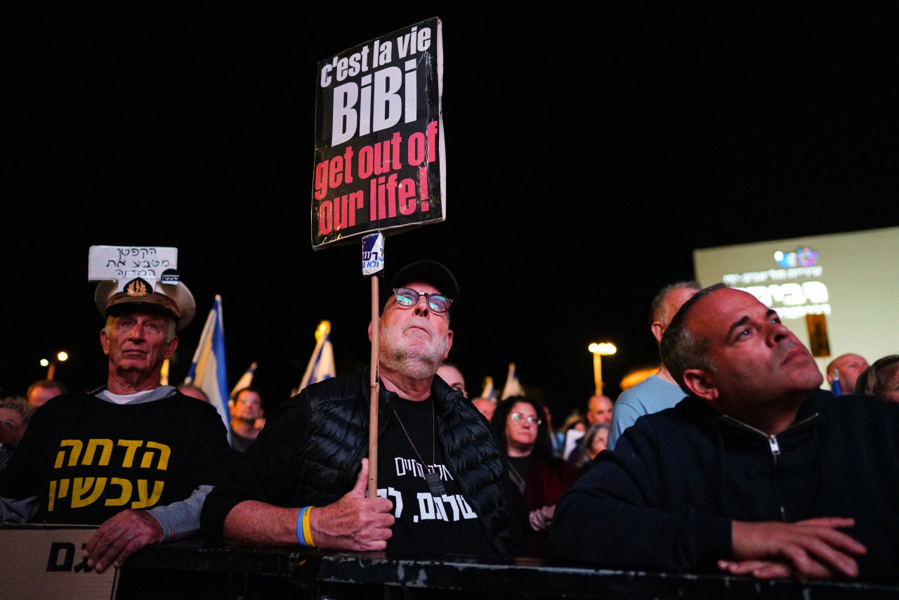 Movilización contra Netanyahu. Foto: Reuters.