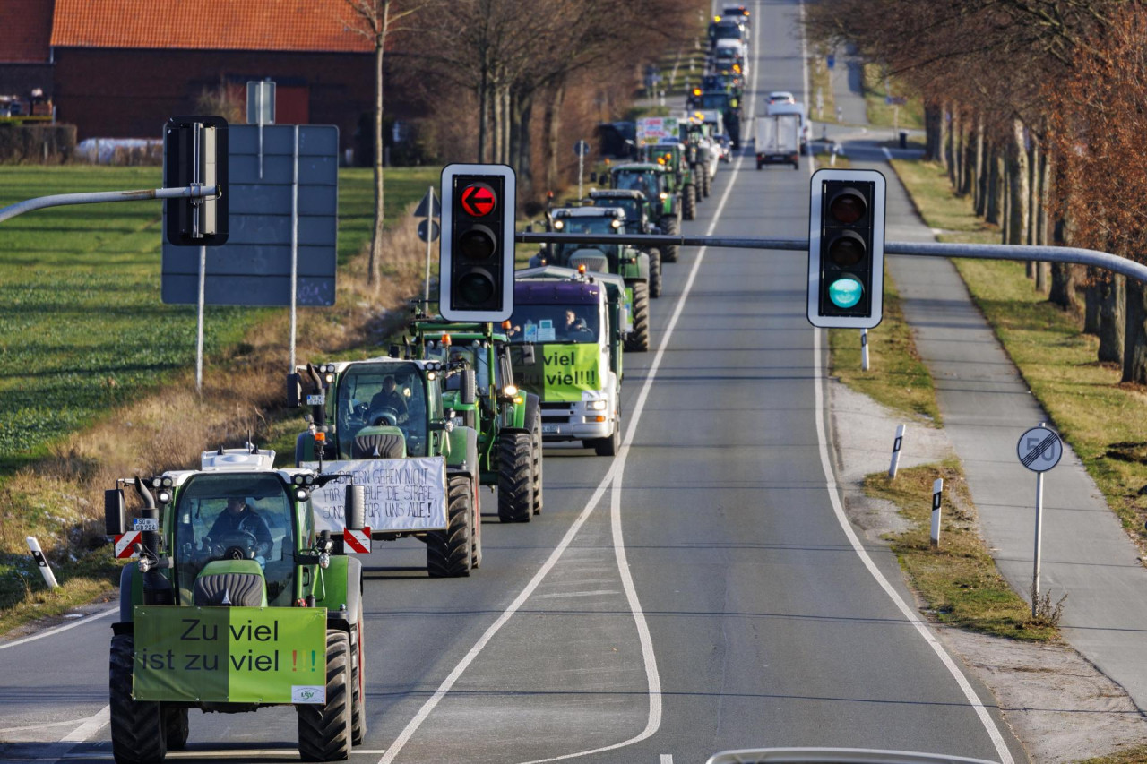 Tractorazo en Alemania. Foto: EFE.