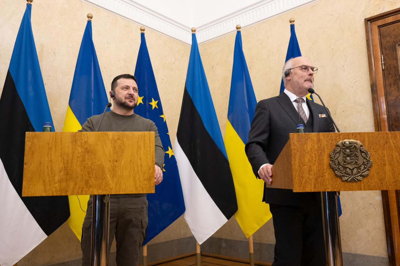 El presidente ucraniano Volodymyr Zelensky visita Estonia. Foto: EFE